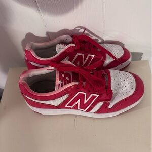 New Balance Red & White Low-Top Sneakers
